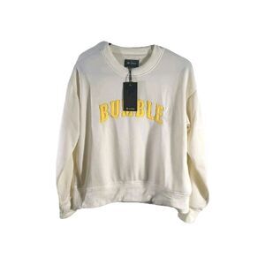 Bumble Sweatshirt Womens Crewneck Sleeve Ivory Sz Small NEW